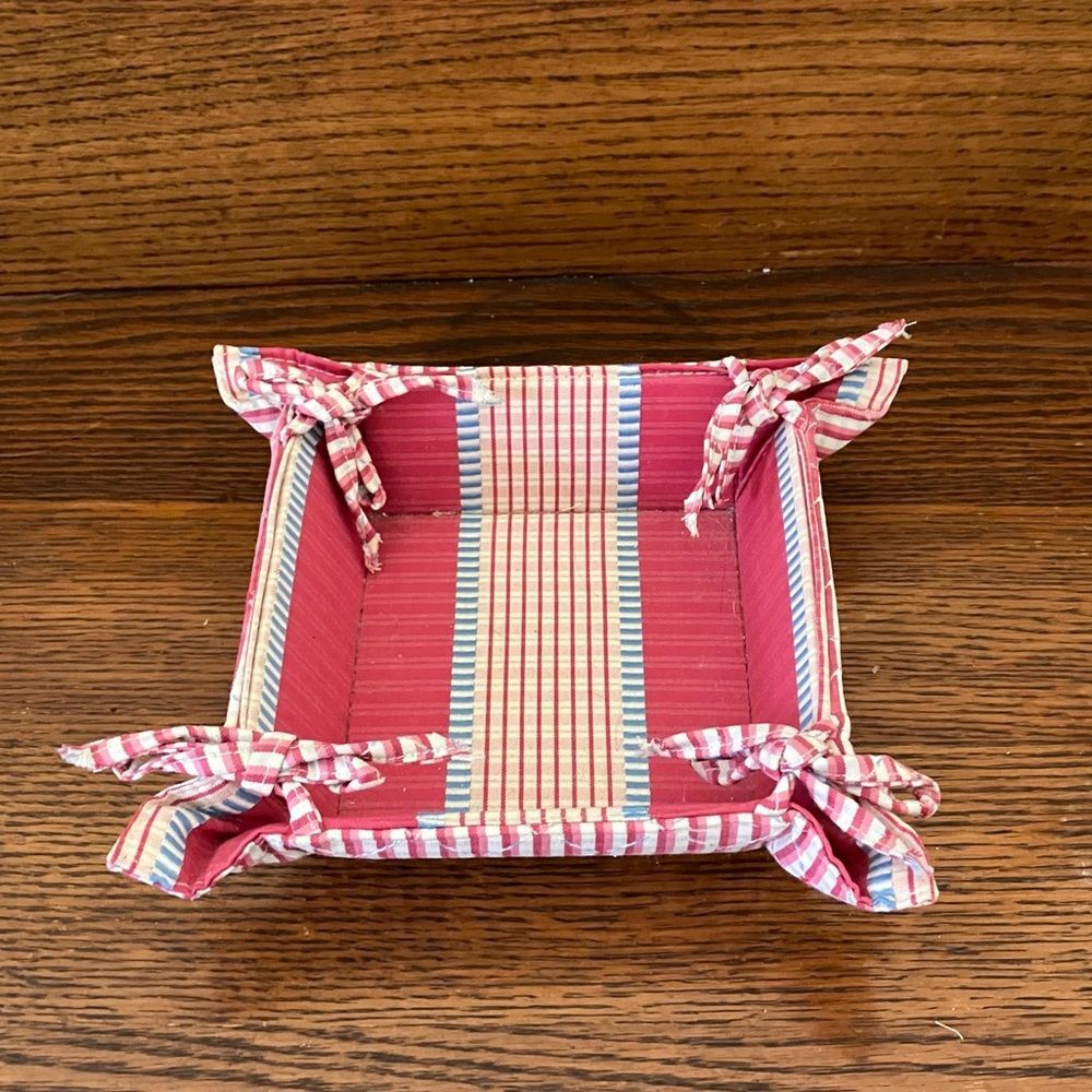 Vintage Cloth Covered Basket Box